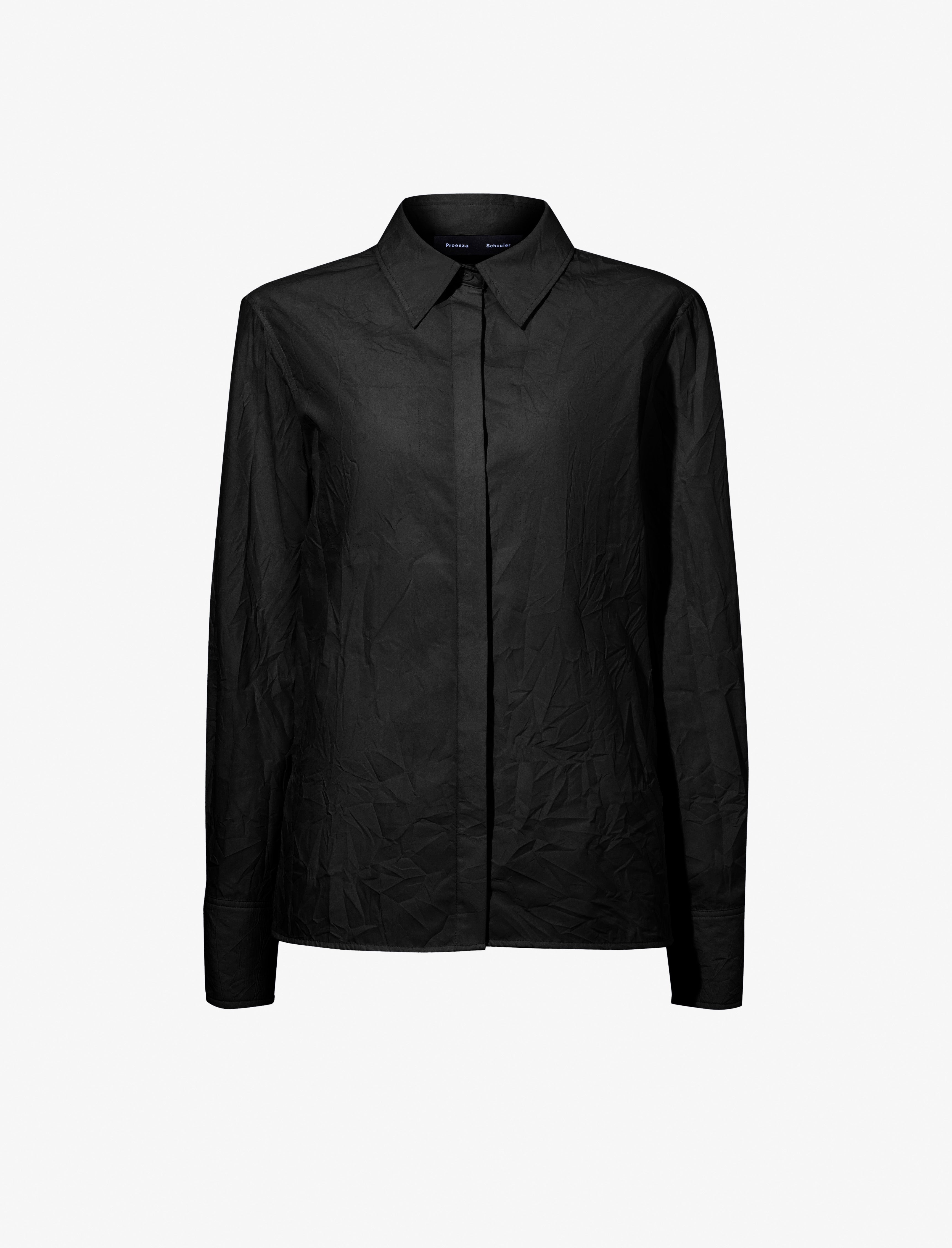 Allen Shirt in Crinkled Cotton Gabardine - 1