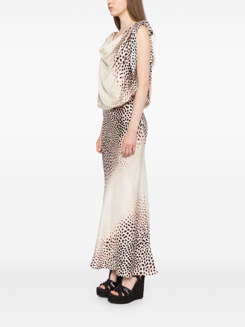 leopard-printed silk dress - 3