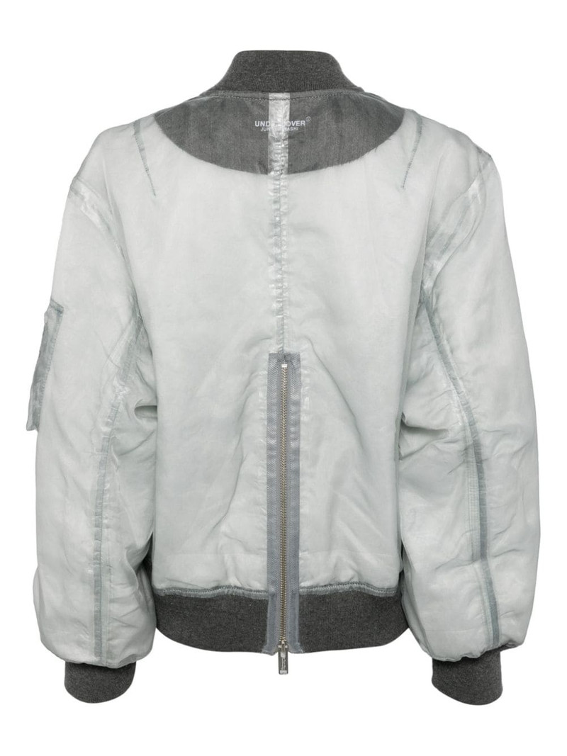 UNDERCOVER floral-appliquÃ© layered bomber jacket outlook