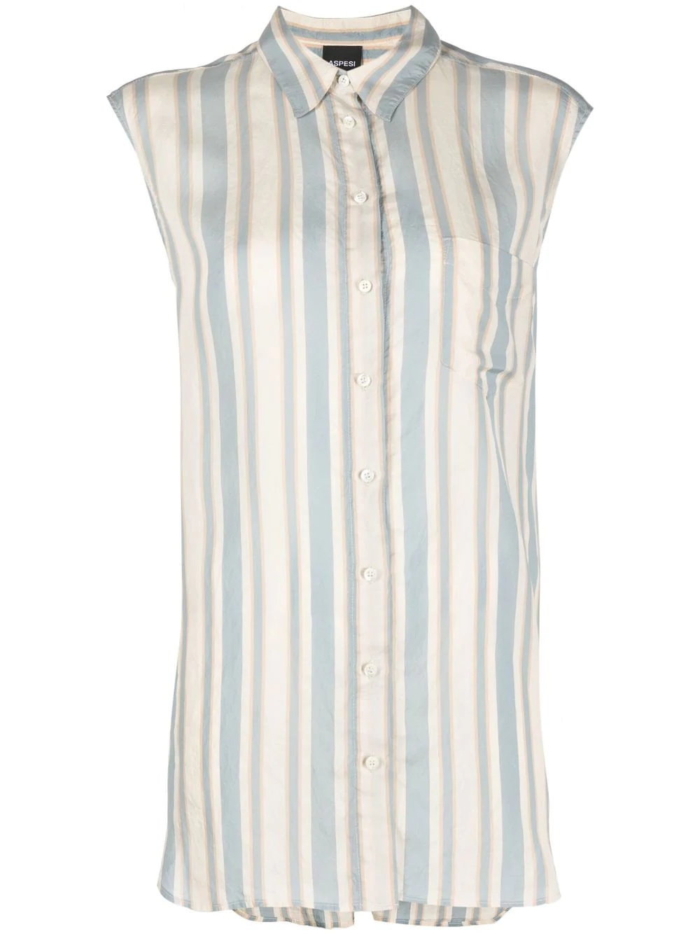 stripe-print sleeveless blouse - 1