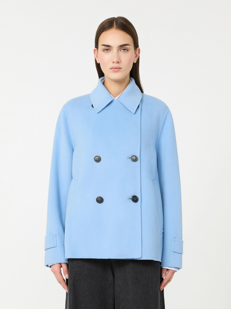 FANTINO Double-breasted wool-blend pea coat - LIGHT BLUE 3