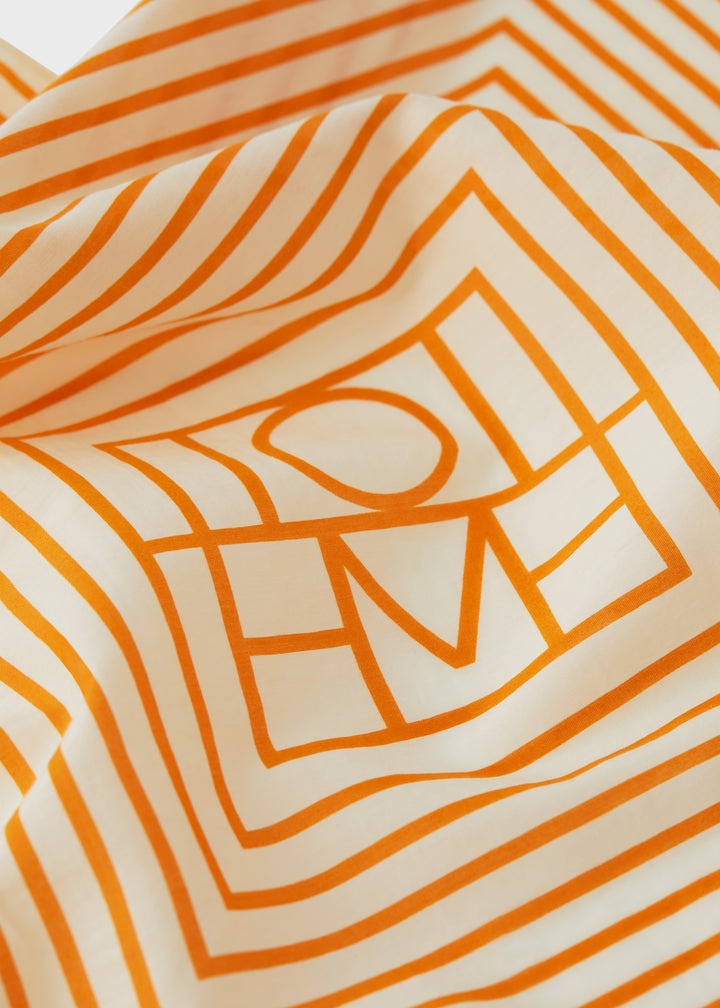Signature monogram silk cotton scarf burnt orange - 7
