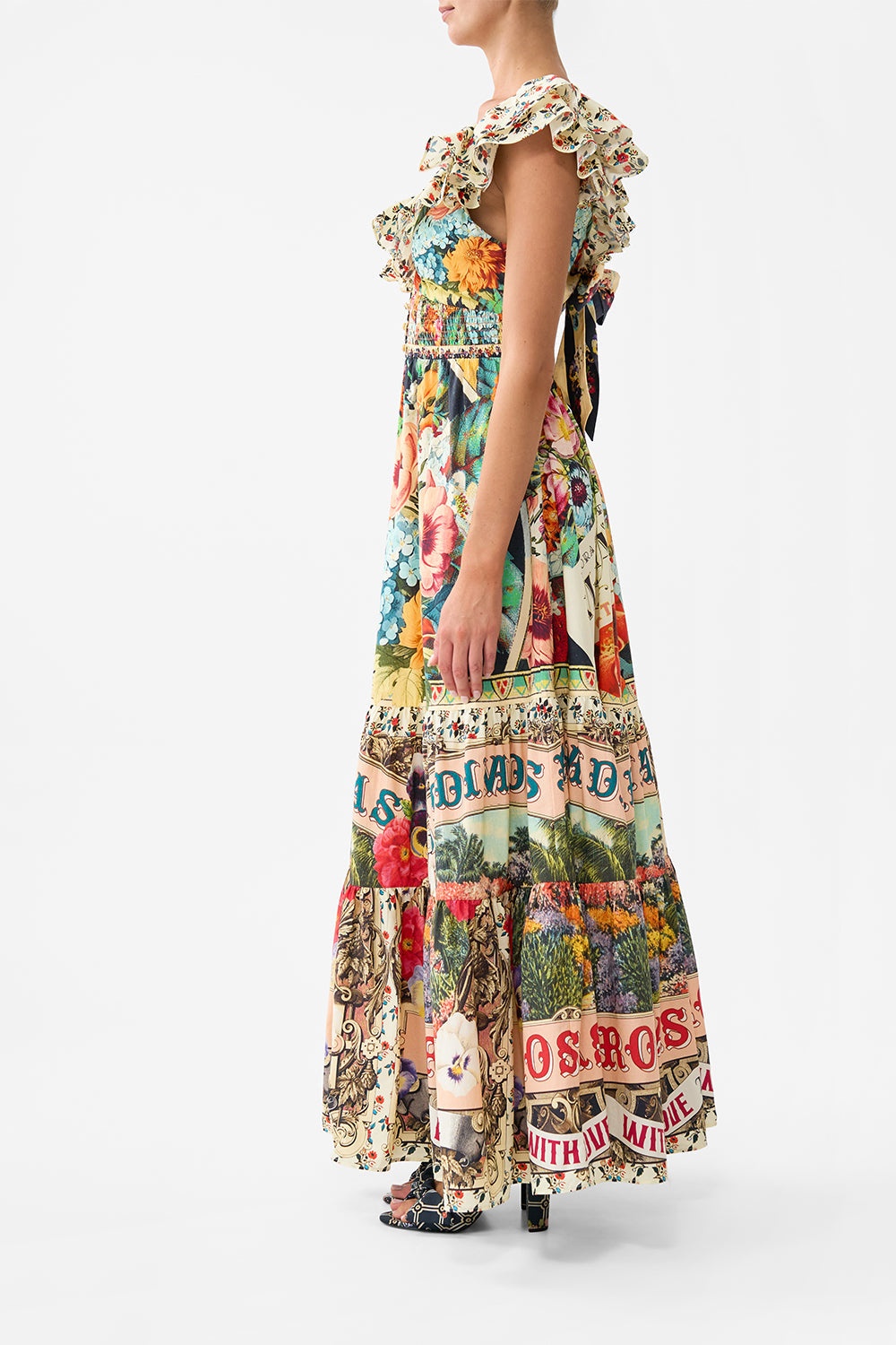 TIERED DRESS WITH NECK FRILL - 4