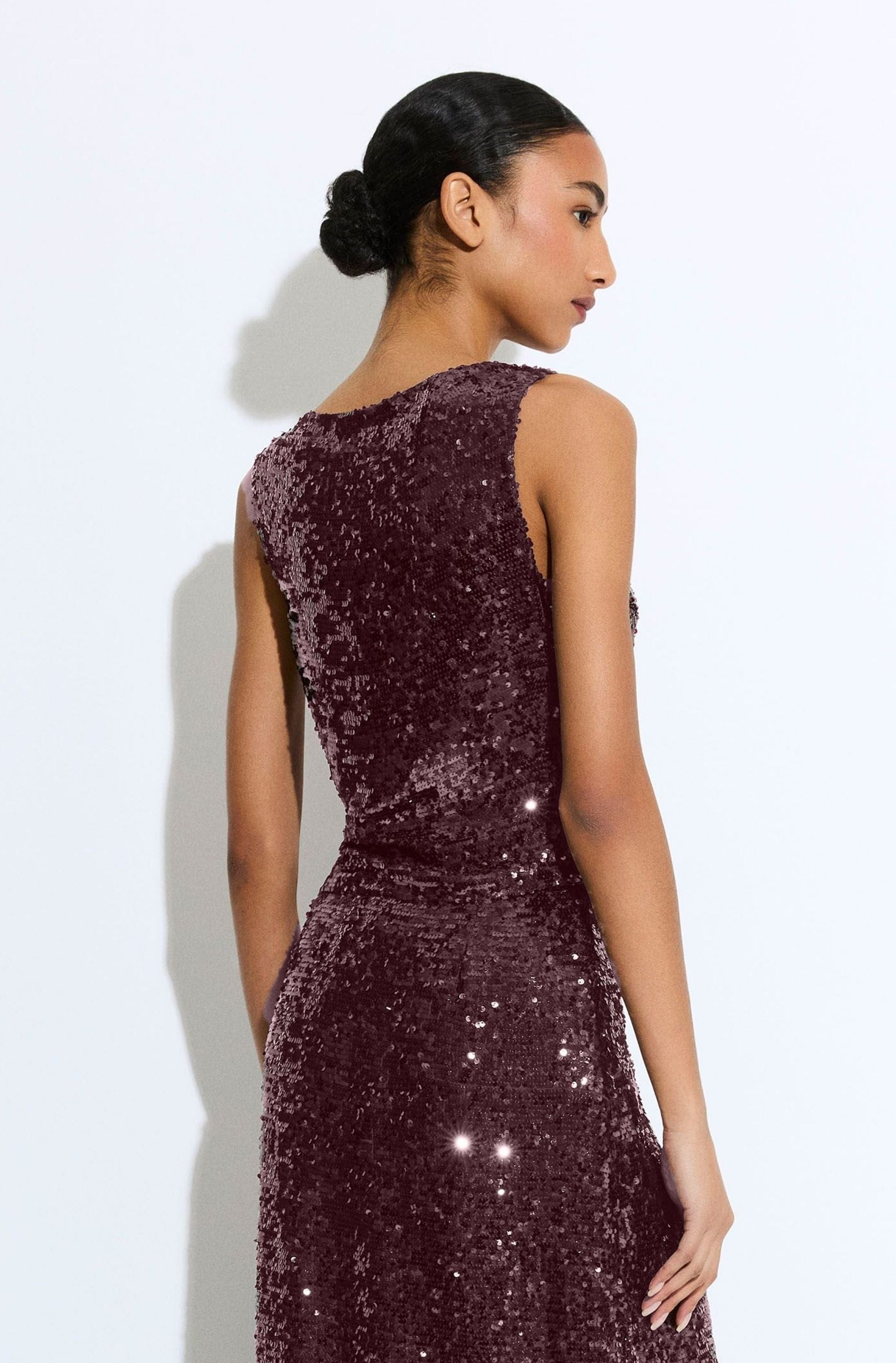 Sequin Cowl Neck Top - 3