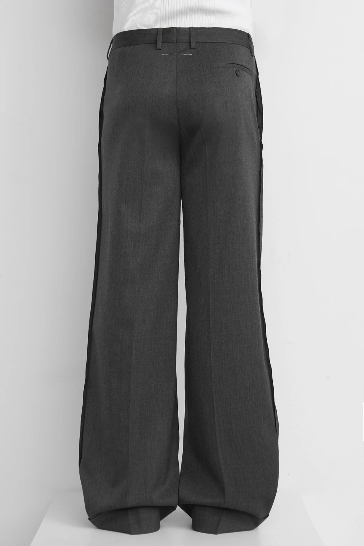 MM6 Tailored Wool Pants Dark Grey Melange - 6