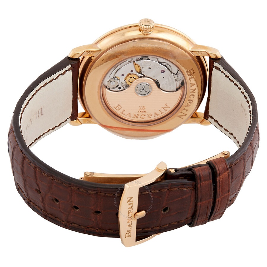 Blancpain Villeret Ultra Slim Black Dial 18kt Rose Gold Leather Men's Watch 6651-3630-55B - 3