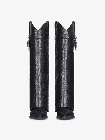 Givenchy SHARK LOCK COWBOY BOOTS IN LEATHER WITH WESTERN PATTERN outlook