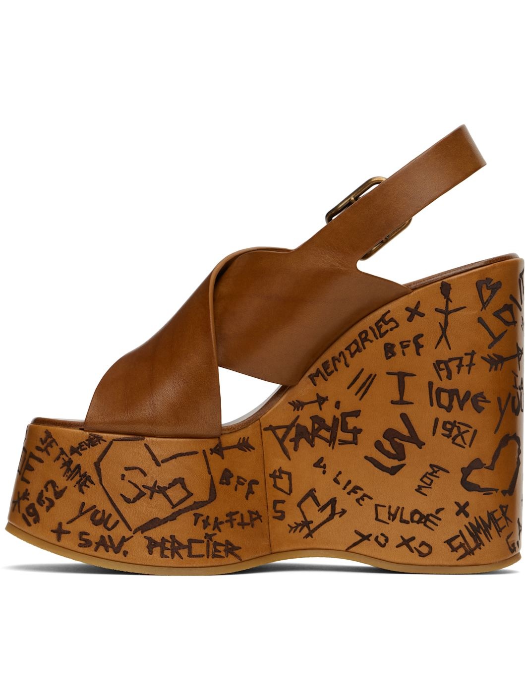 Brown Maxime Wedge Sandals - 3