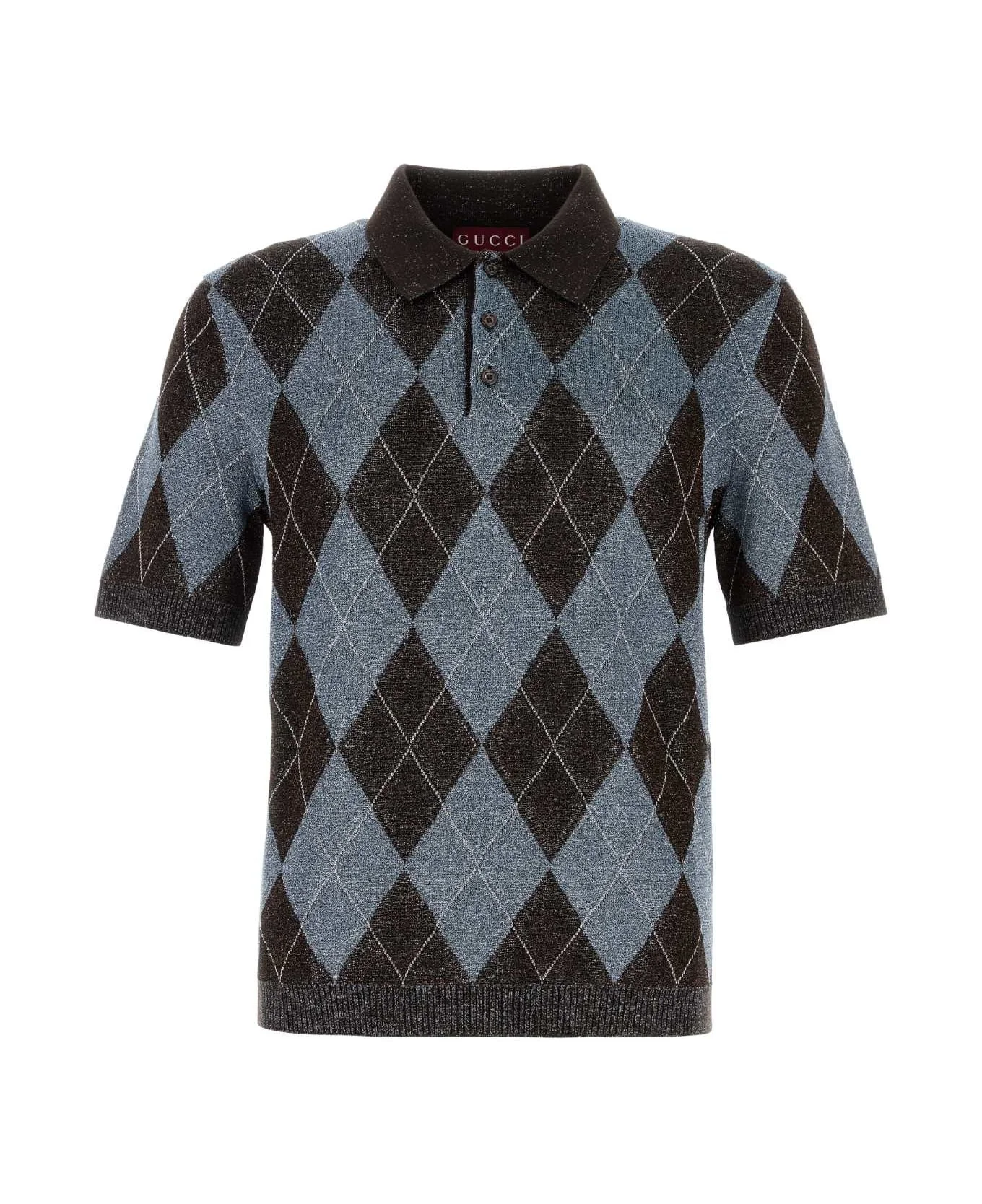 Embroidered Wool Blend Polo Shirt - 1
