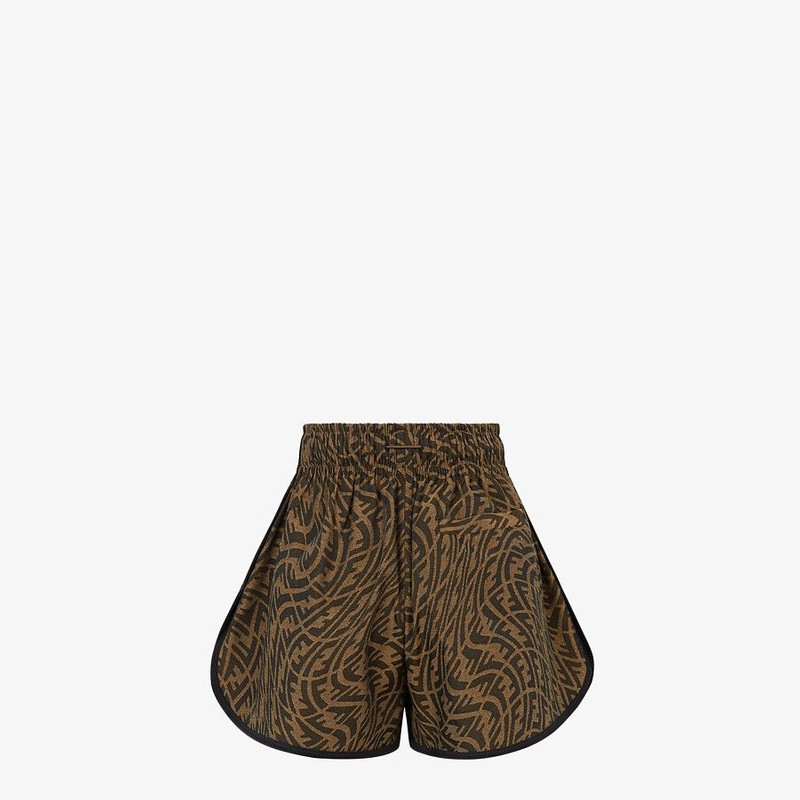 FENDI Brown canvas pants outlook