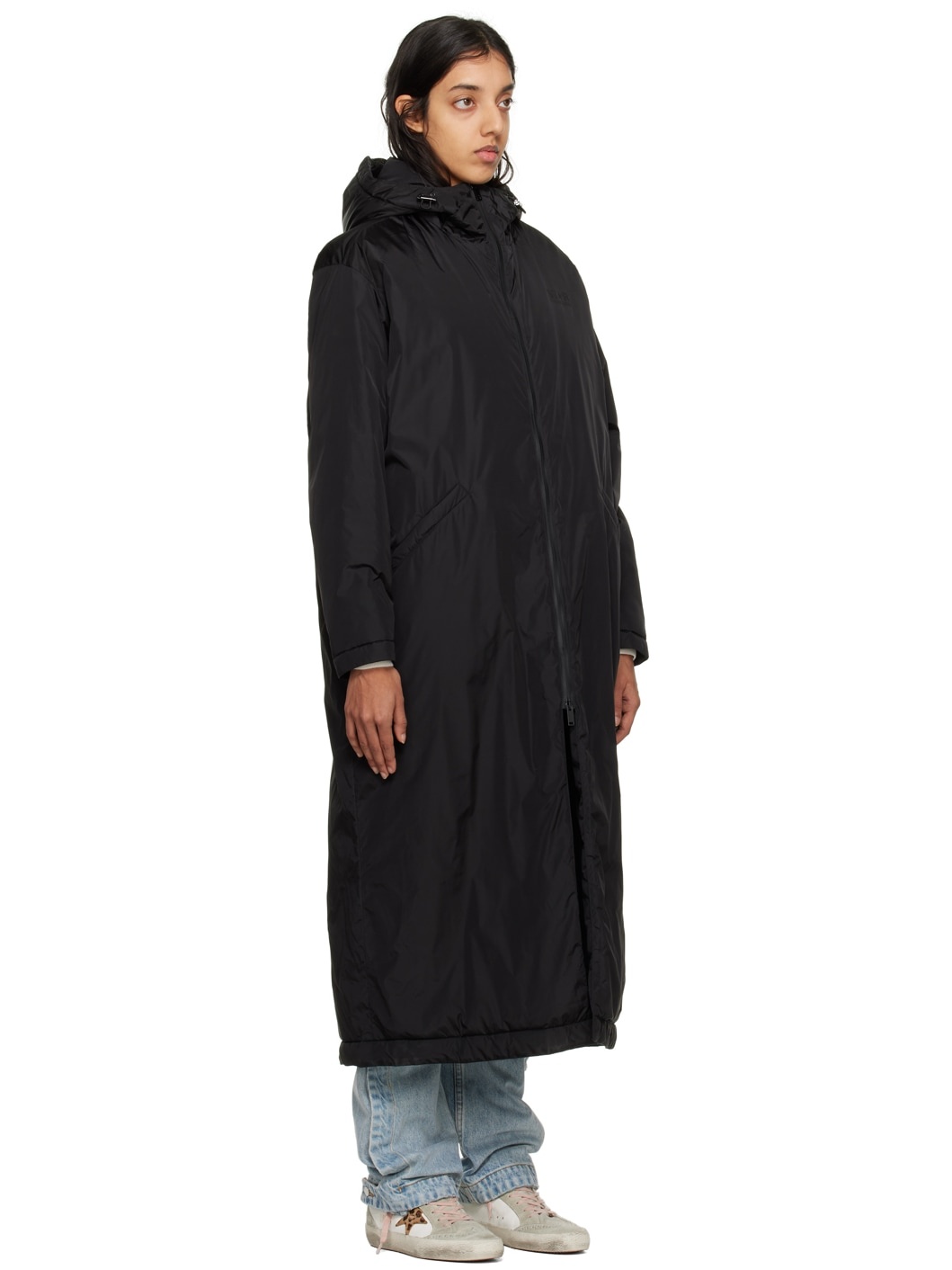Black Long Hooded Jacket - 2