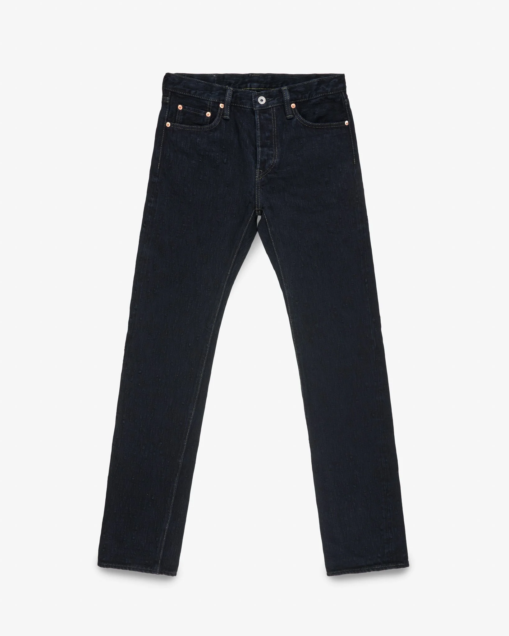 IH-666S-SLBod 16oz Slubby Selvedge Denim Slim Straight Cut Indigo Overdyed Black - 1