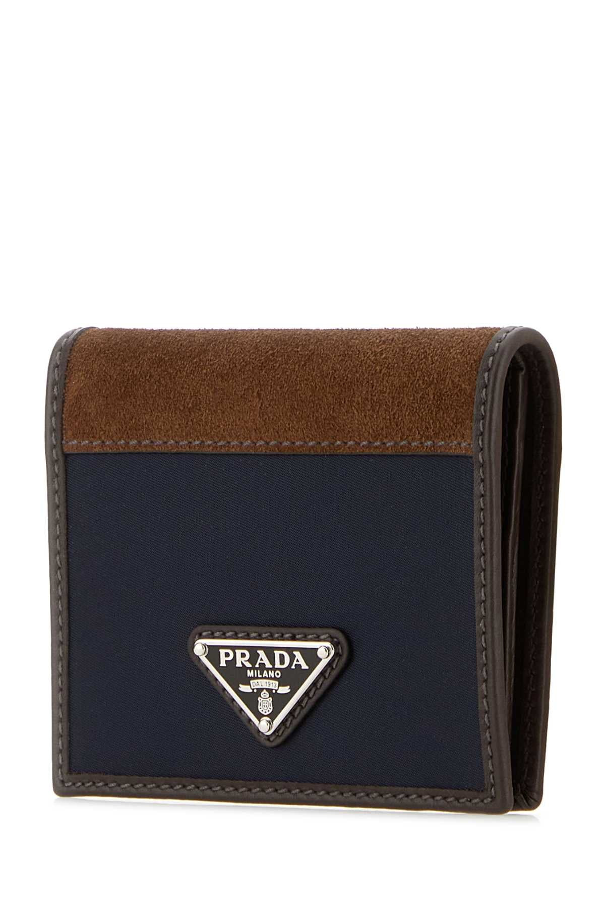 Prada Men Two-Tone Fabric And Suede Wallet - 2
