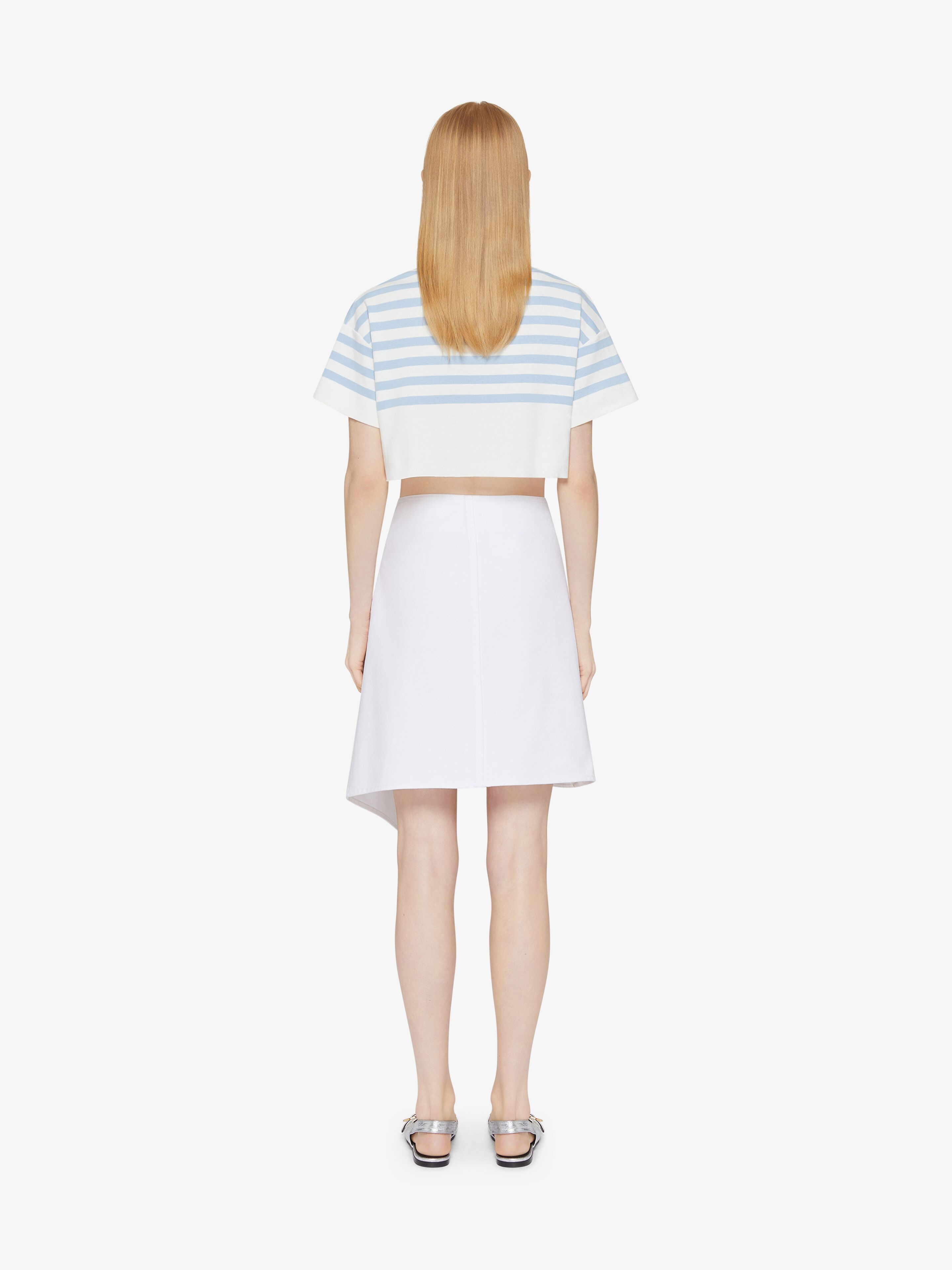 STRIPED CROPPED T-SHIRT IN COTTON 4G DETAIL - 4