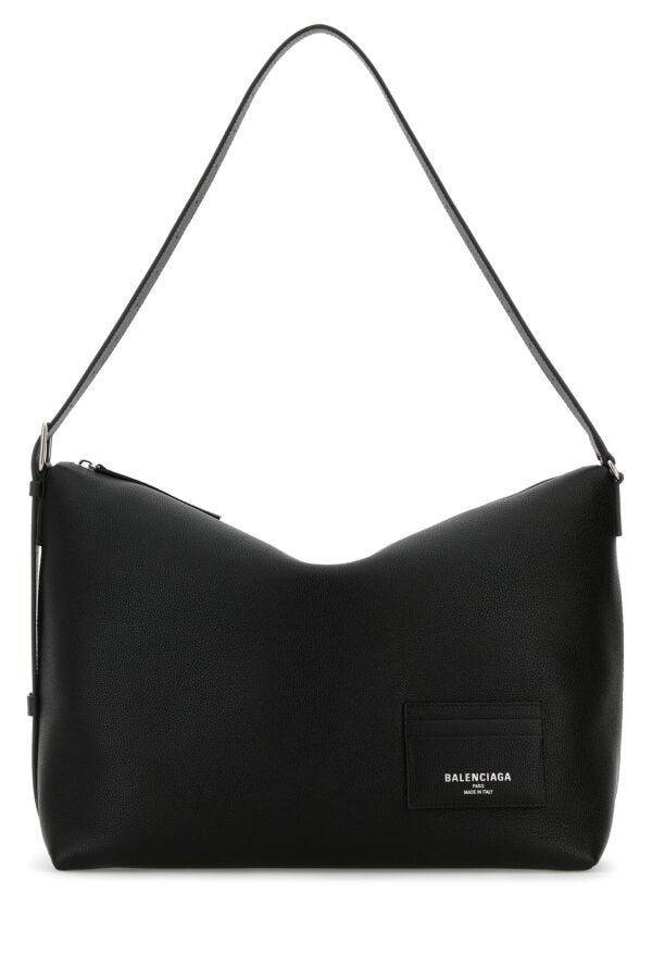 Black leather large Credit crossbody bag - 1