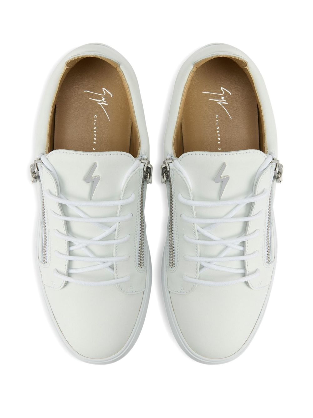 Frankie zip-detail lace-up sneakers - 4