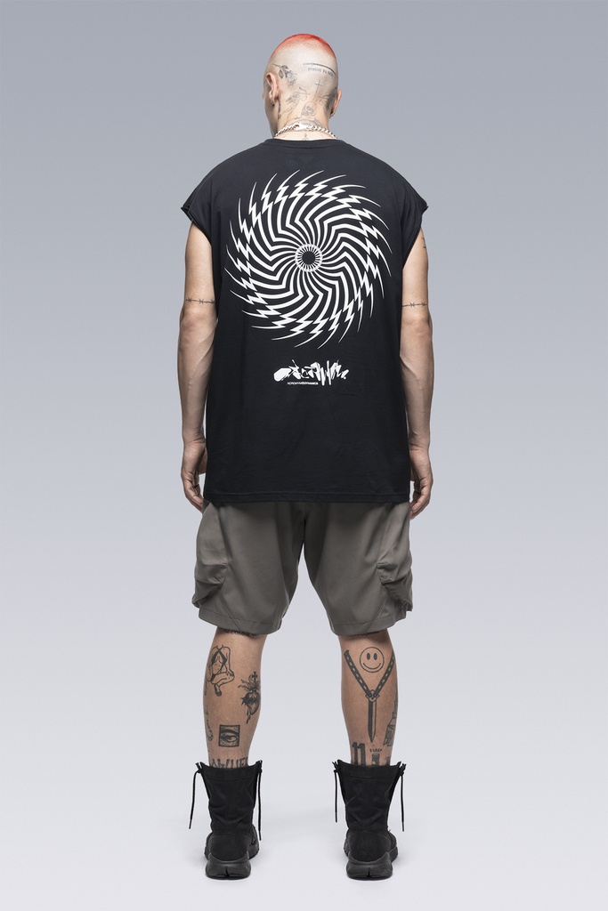 S25-PR-C Pima Cotton Sleeveless T-shirt Black - 2