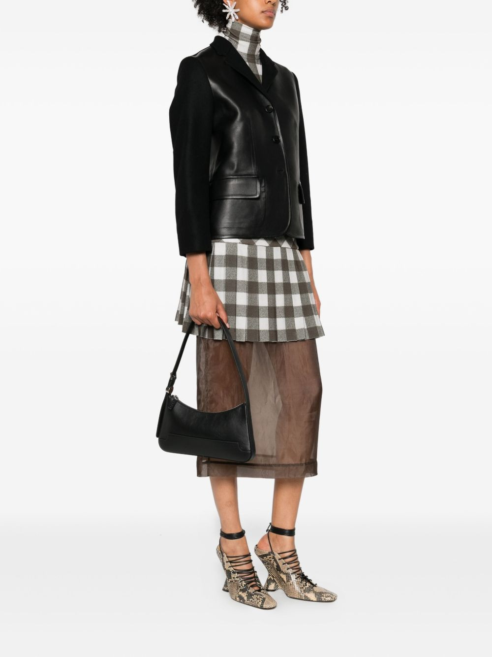 zip-fastening leather shoulder bag - 2