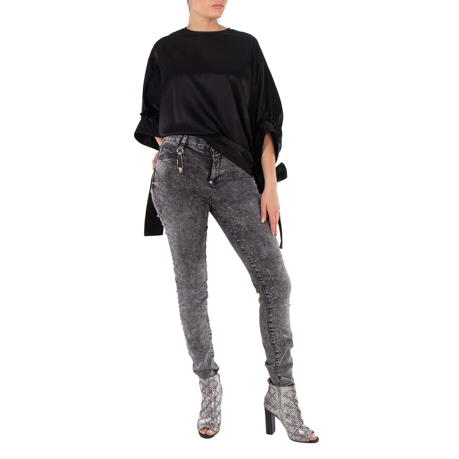 Philipp Plein Storm Grey High-Waist Cotton Jeggings - 2