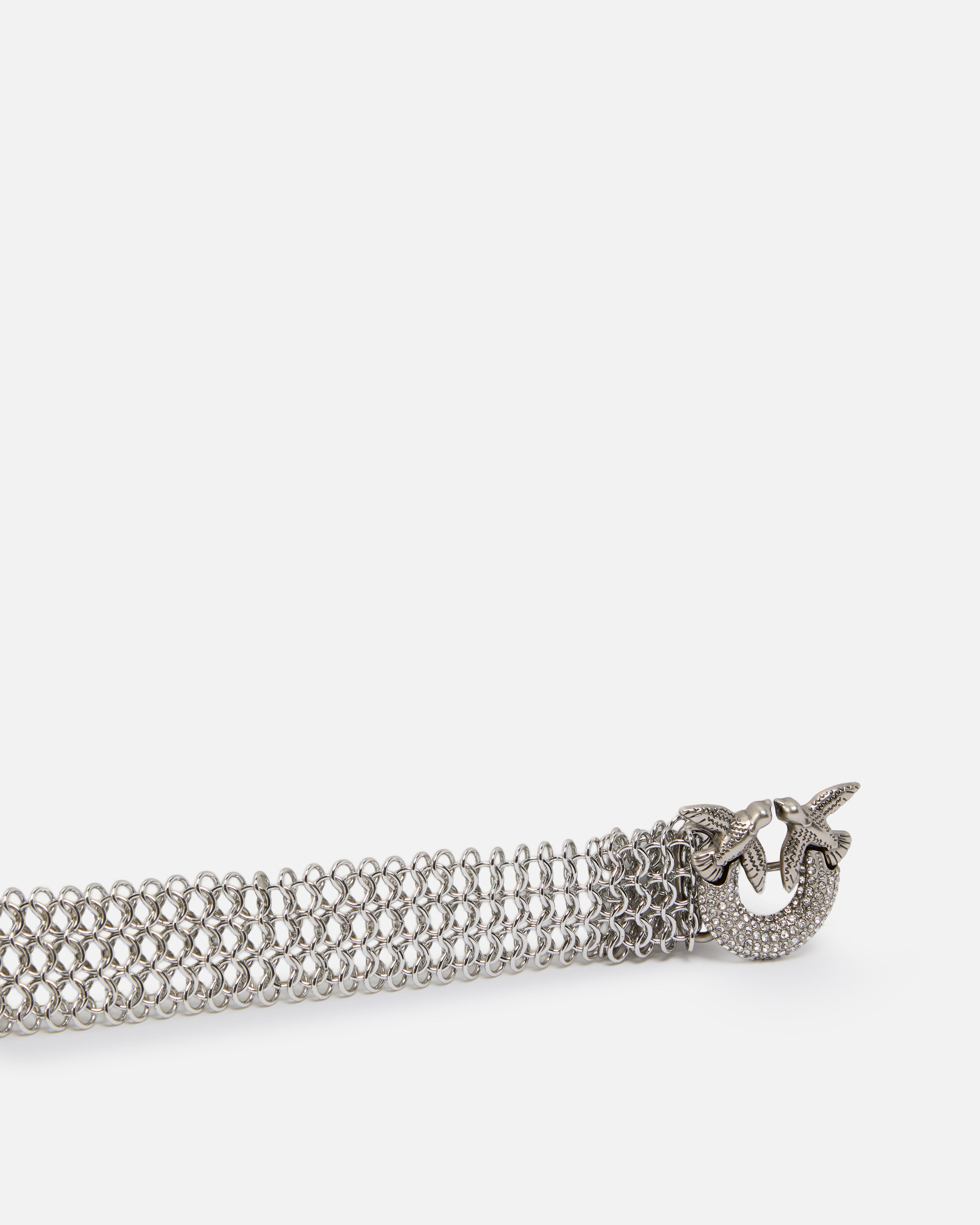 2.5 CM METALLIC MESH BELT WITH RHINESTONE BUCKLE - 5