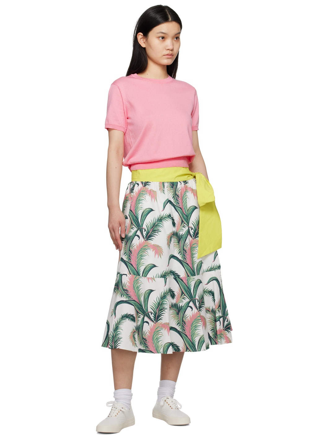 Multicolor Hotel Olympia Edition Palm Frond Midi Skirt - 4