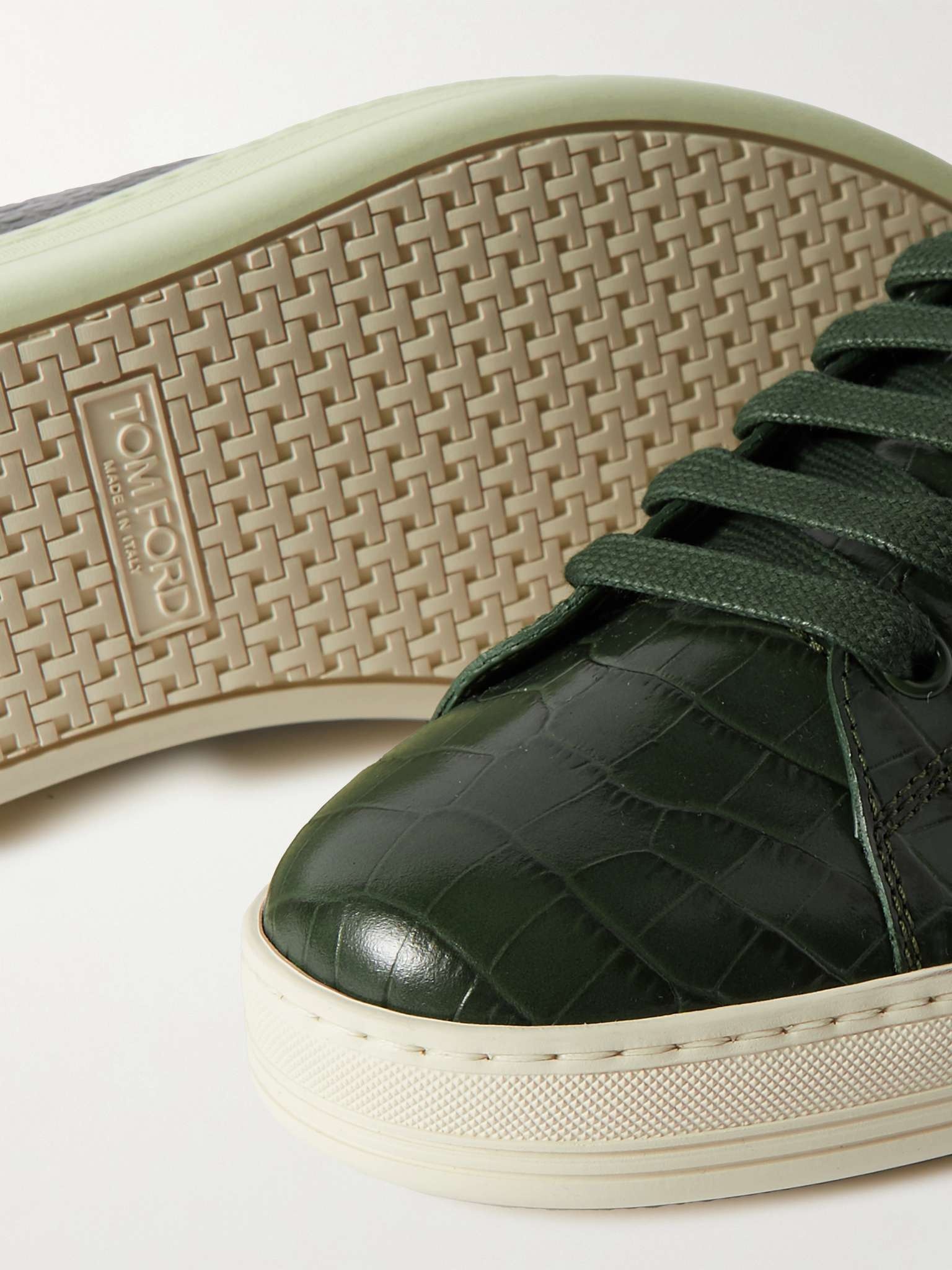 Warwick Croc-Effect Patent-Leather Sneakers - 6