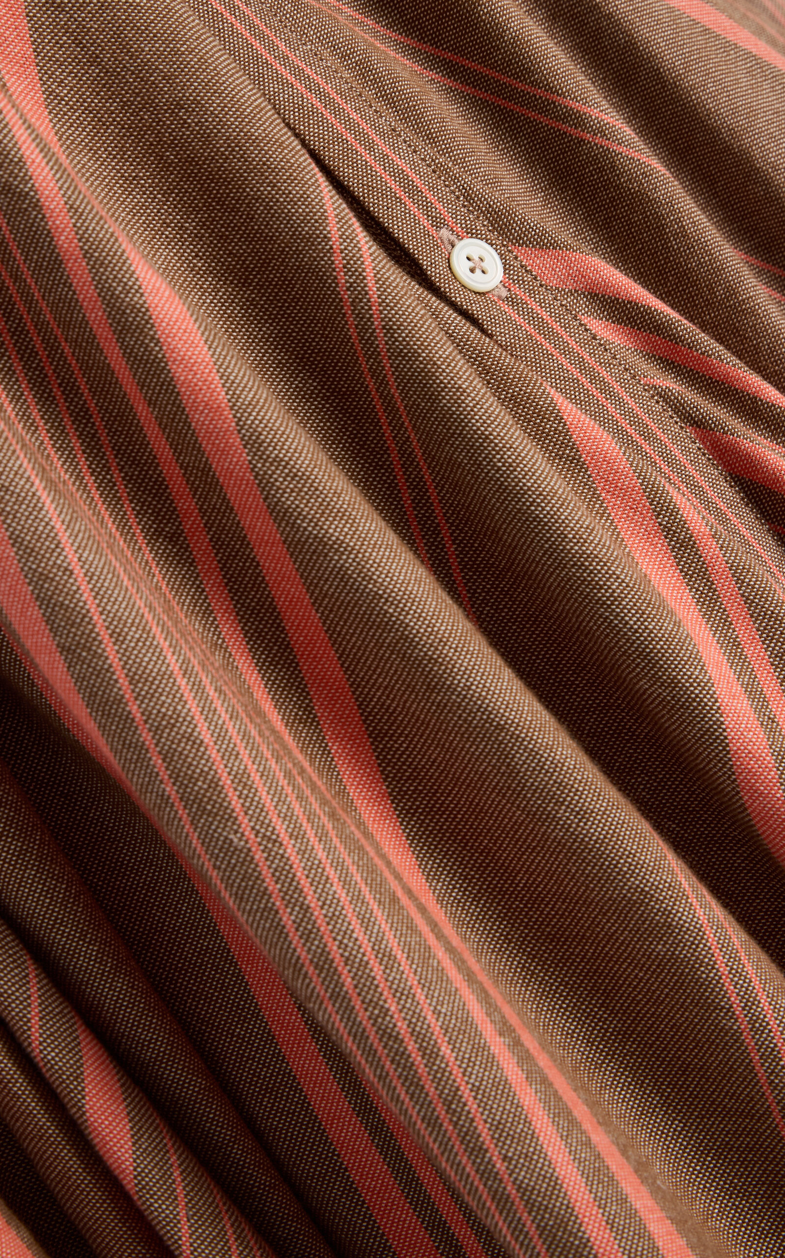 The Touareg Balloon-Sleeve Striped Cotton Dress brown - 5