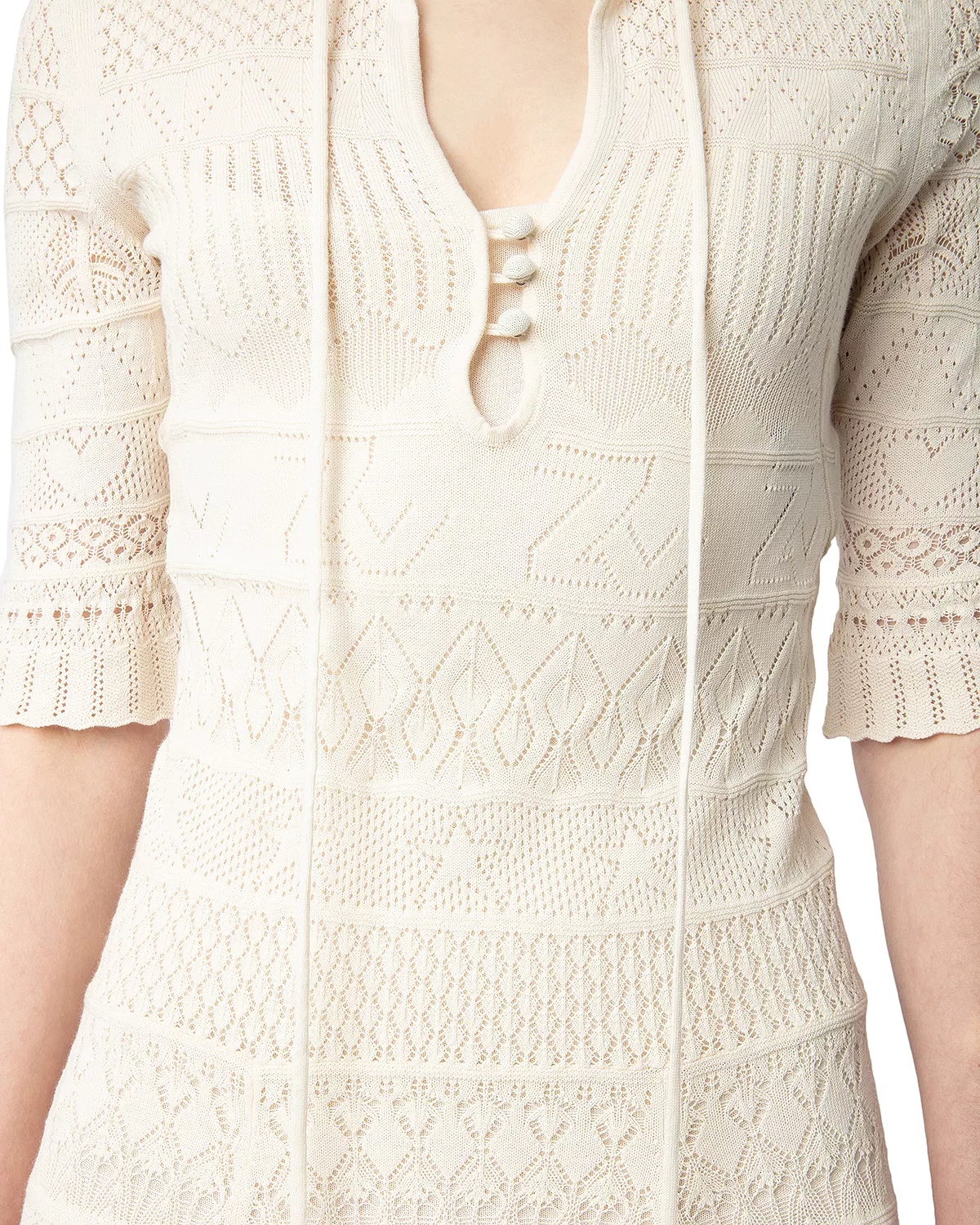 Memphisa Pointelle Knit Dress - 5