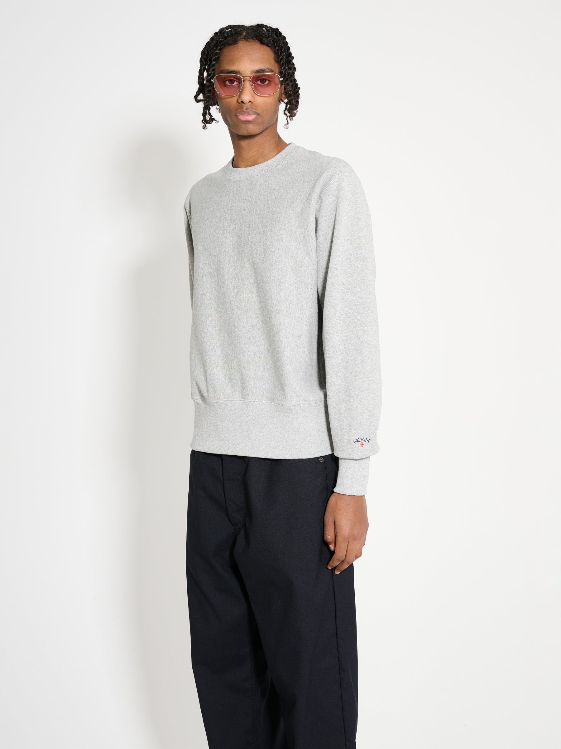 Noah NOAH HIGH RIB CREWNECK HEATHER GREY | tresbien | REVERSIBLE