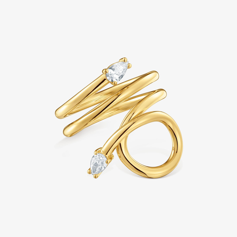TOUS Spiral Ring with 18K gold vermeil and laboratory-grown diamonds Lio LGD outlook