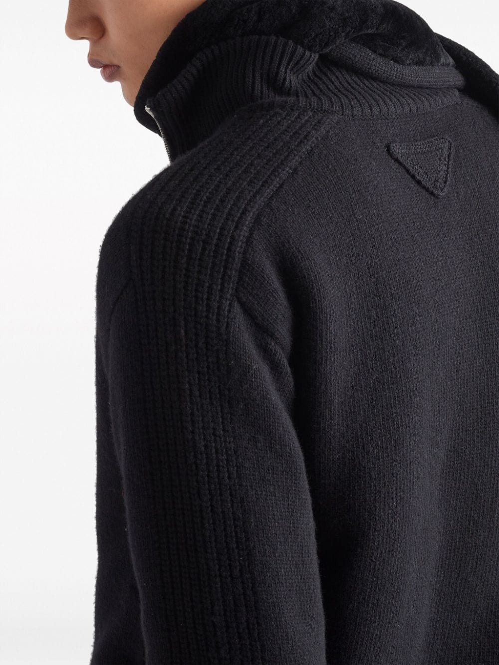 triangle-logo cashmere cardigan - 5