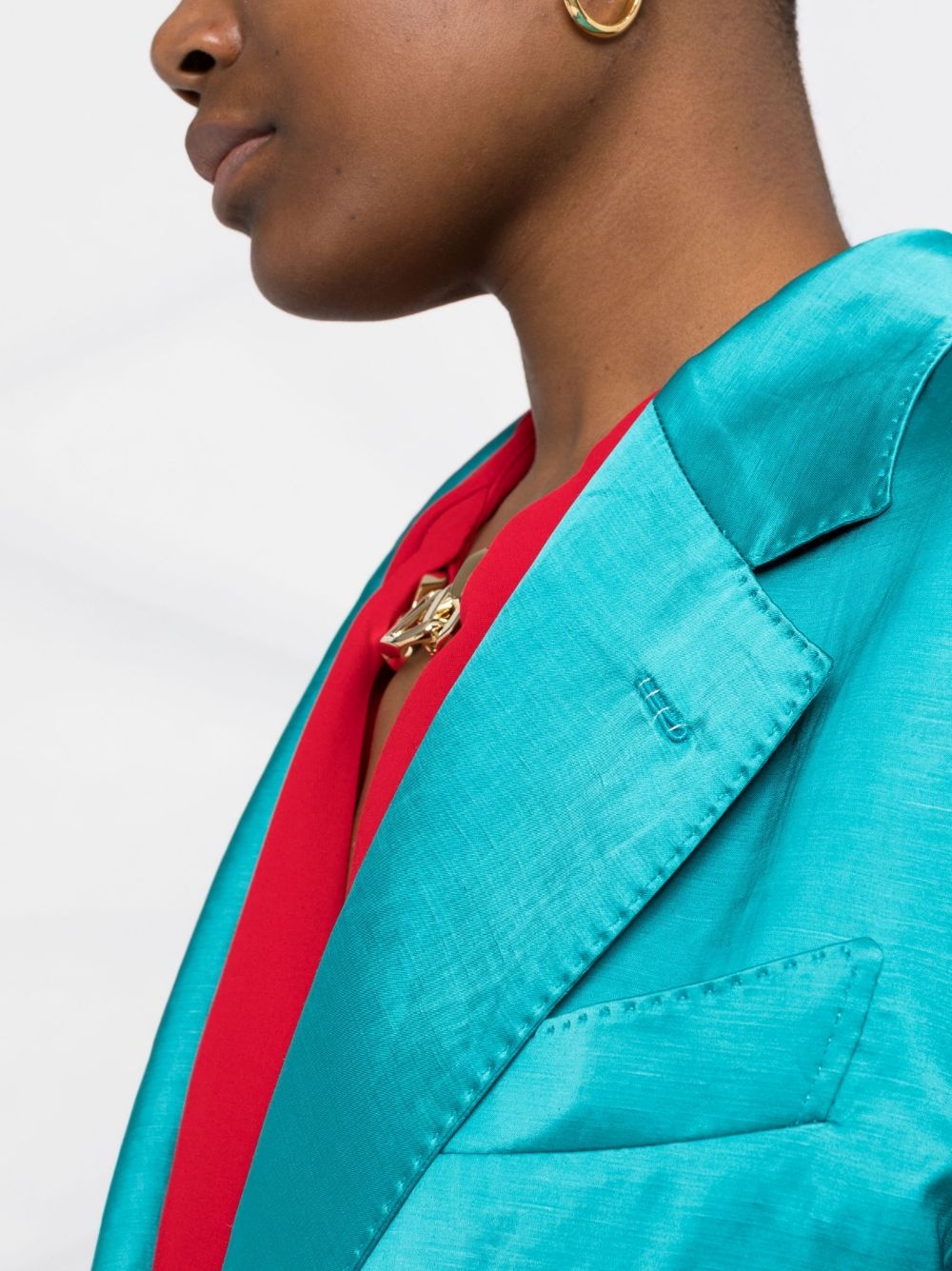 satin-finish blazer - 3