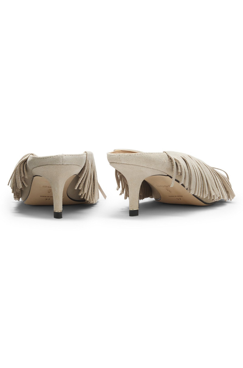BACKLESS SUEDE MULES WITH FRINGING 6