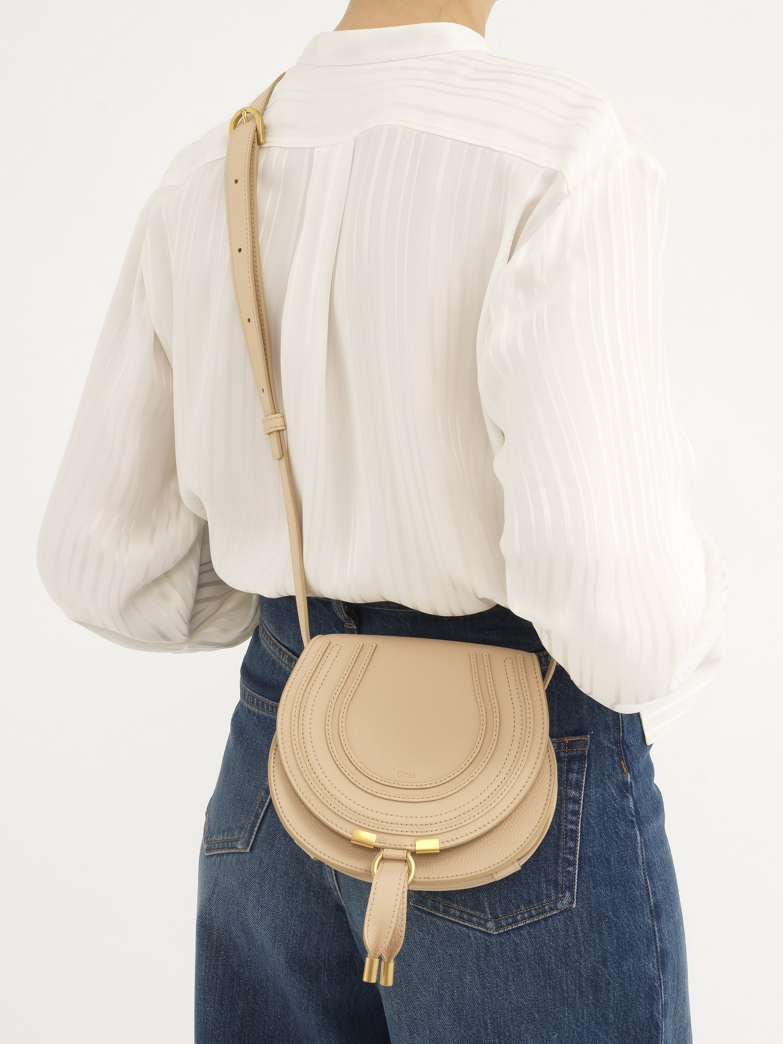 SMALL MARCIE SADDLE BAG IN GRAINED LEATHER - 2