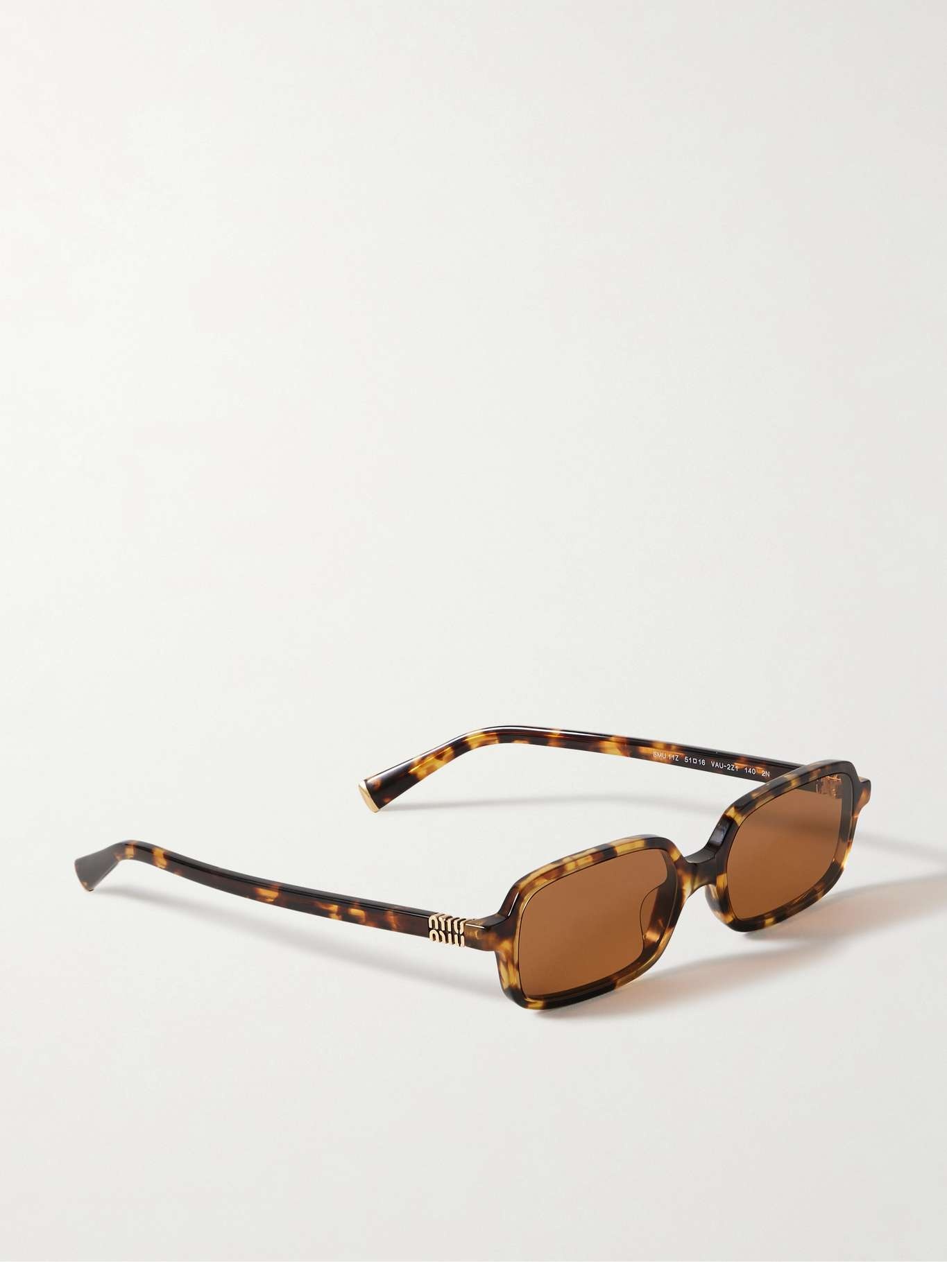 Rectangular-frame tortoiseshell acetate sunglasses - 2