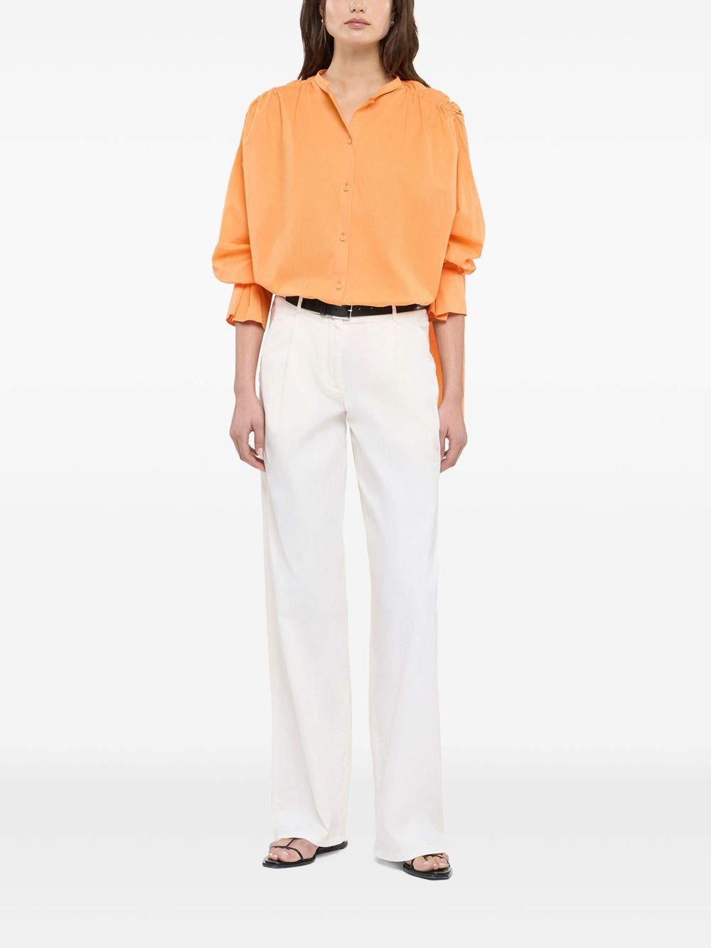 gathered-detail voile blouse - 2