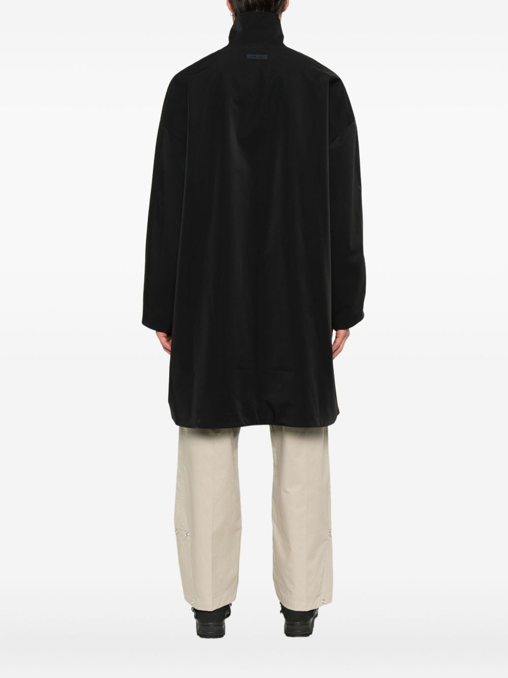 zip-front three-quarter sleeves coat - 4