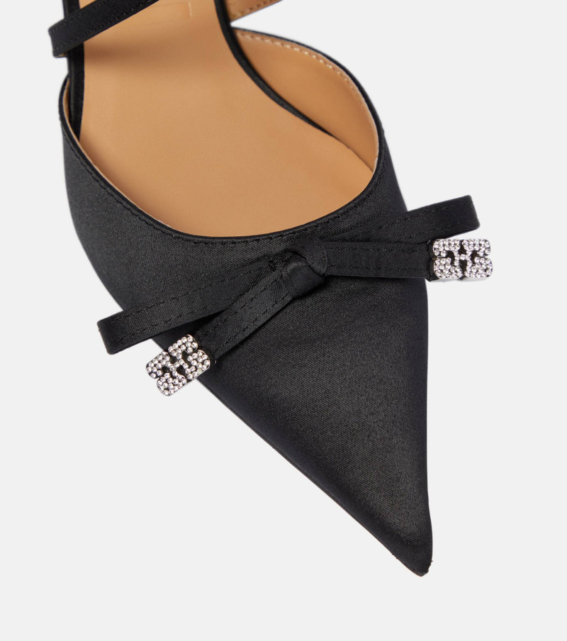 Bow-embellished satin pumps 6