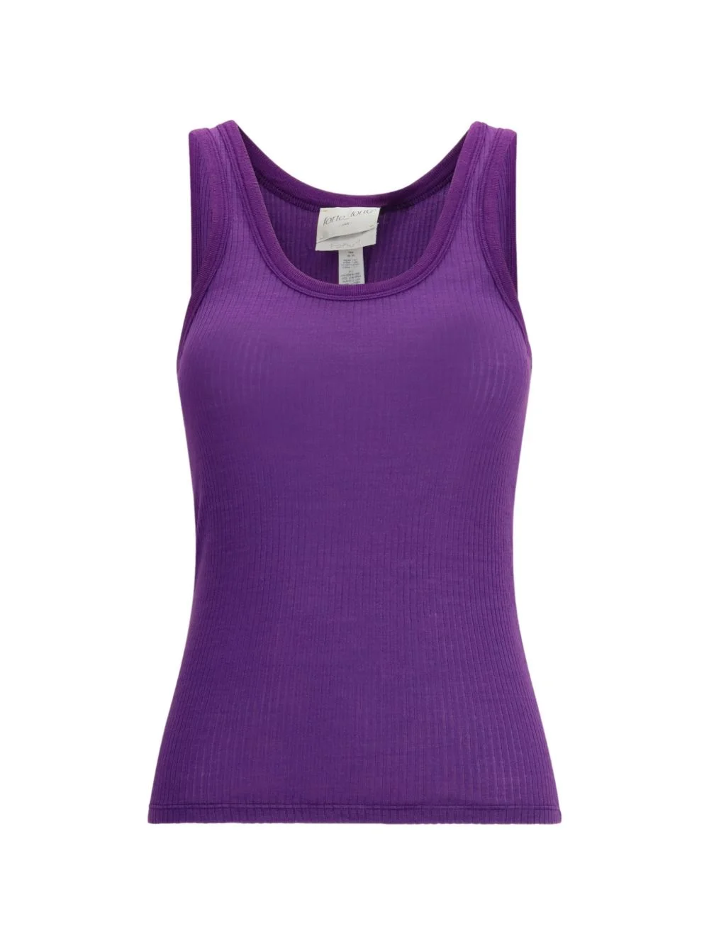 ribbed U-neck top - 1