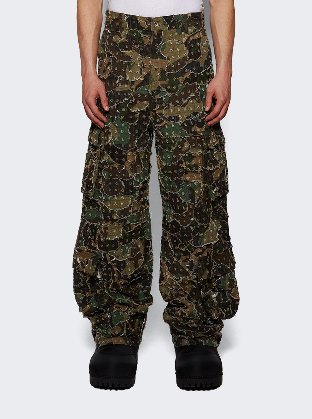 Micro Distressed Cargo Pant Olive - 2