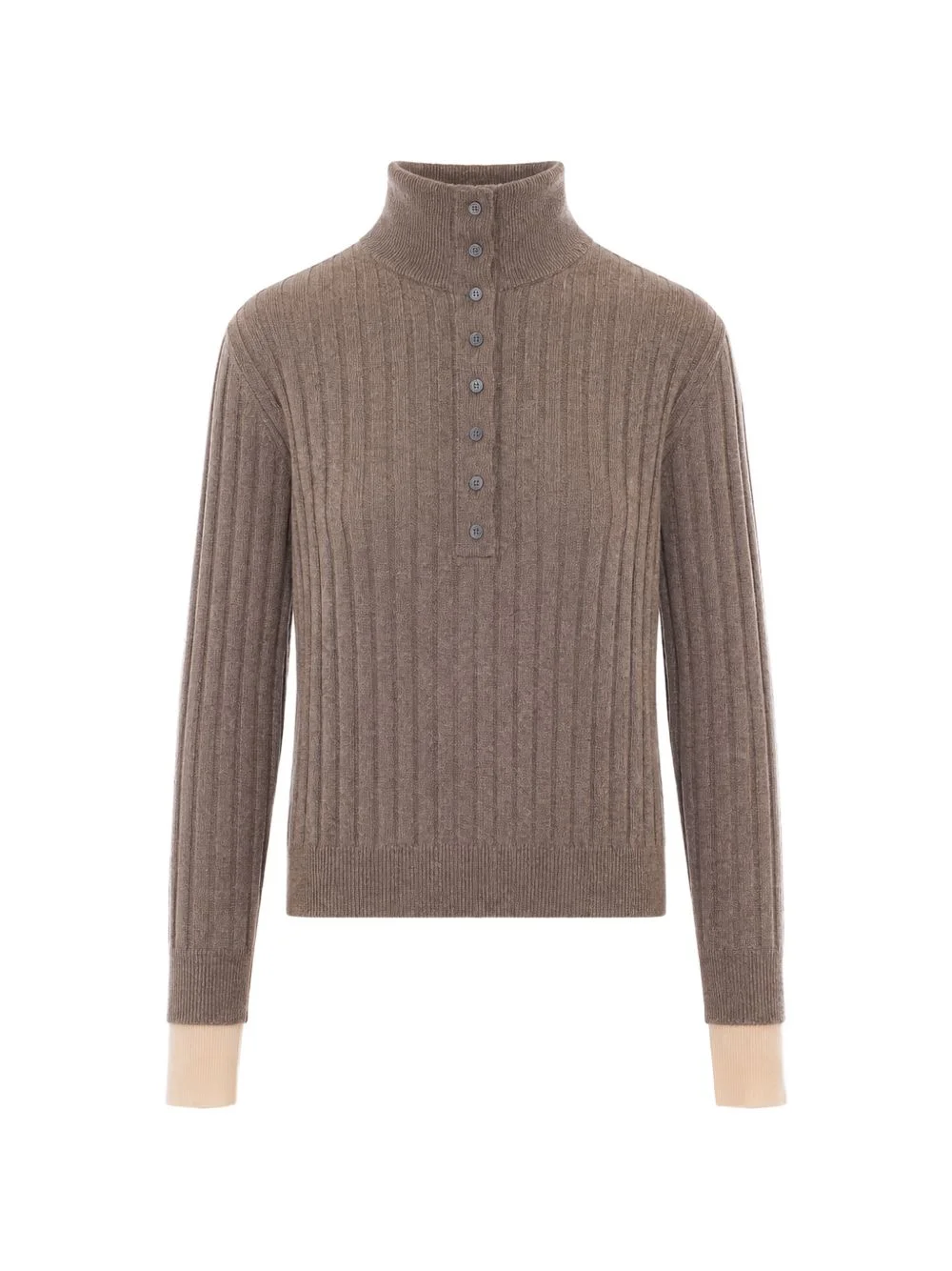 ribbed-knit button-up sweater - 1