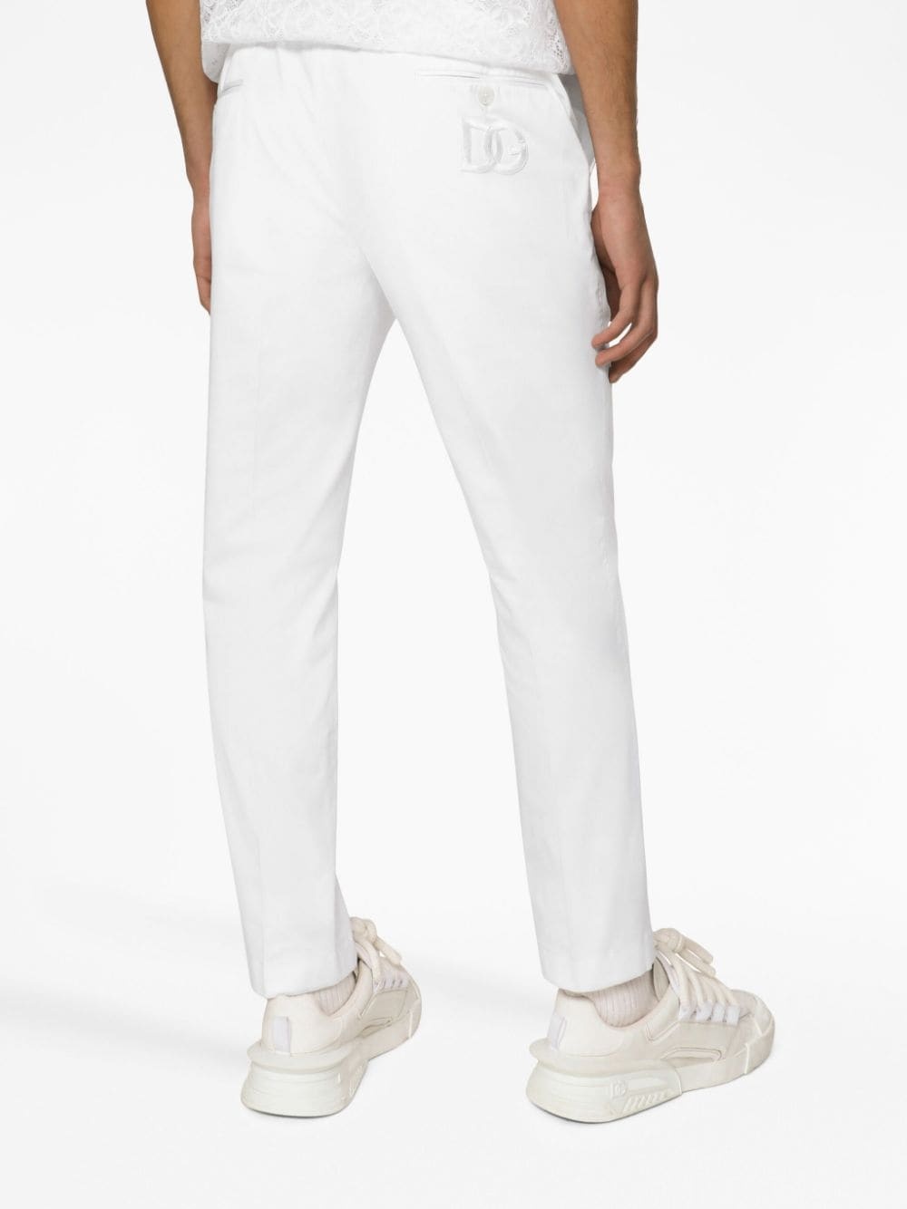 logo-embroidered tailored trousers - 5