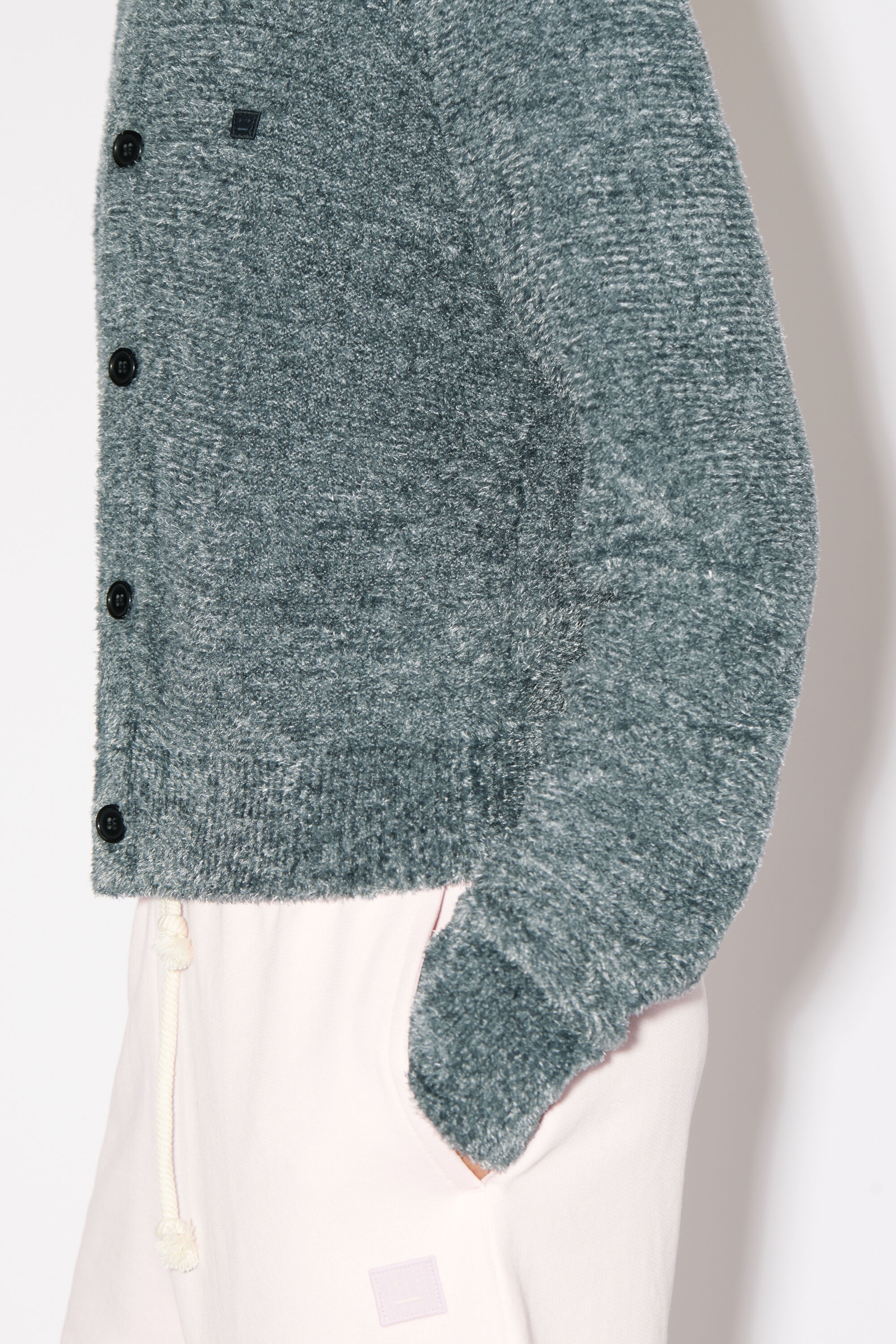 Crew neck cardigan - Grey - 4