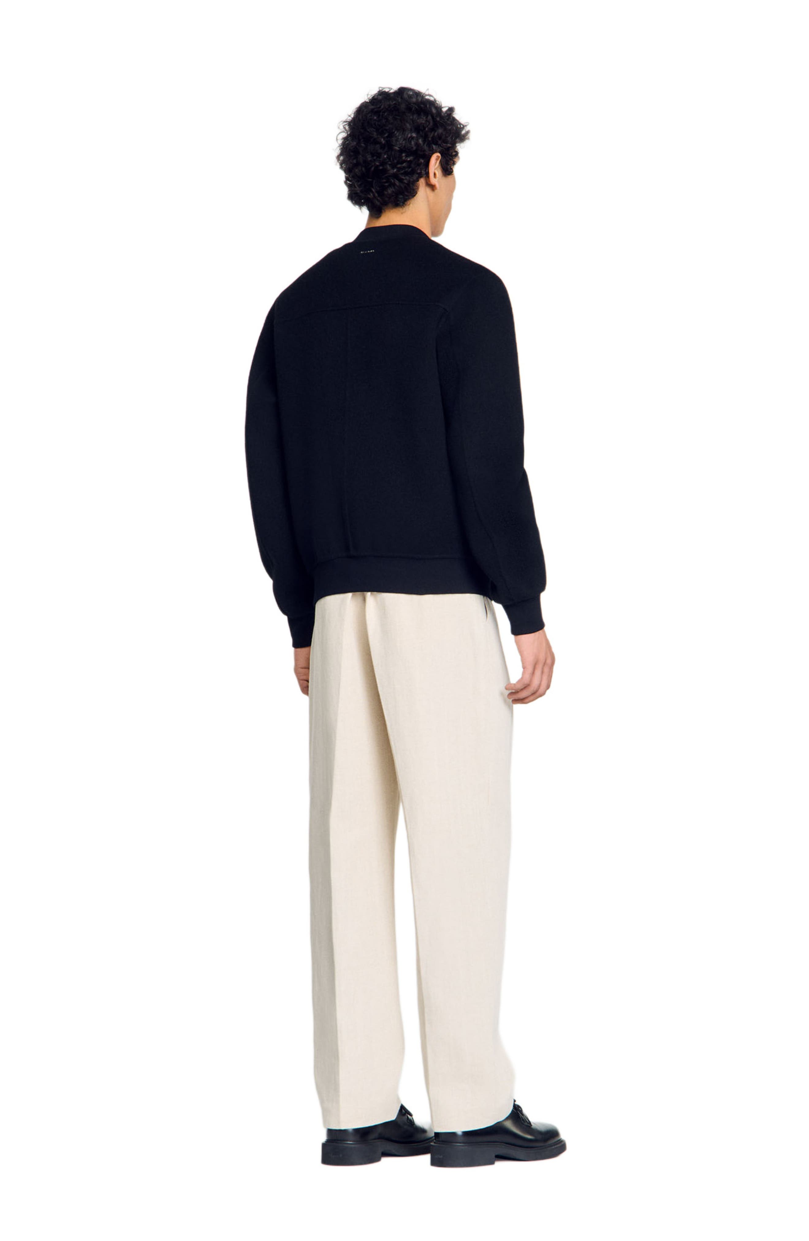 SANDRO Double-faced wool jacket in Black at Nordstrom - 2