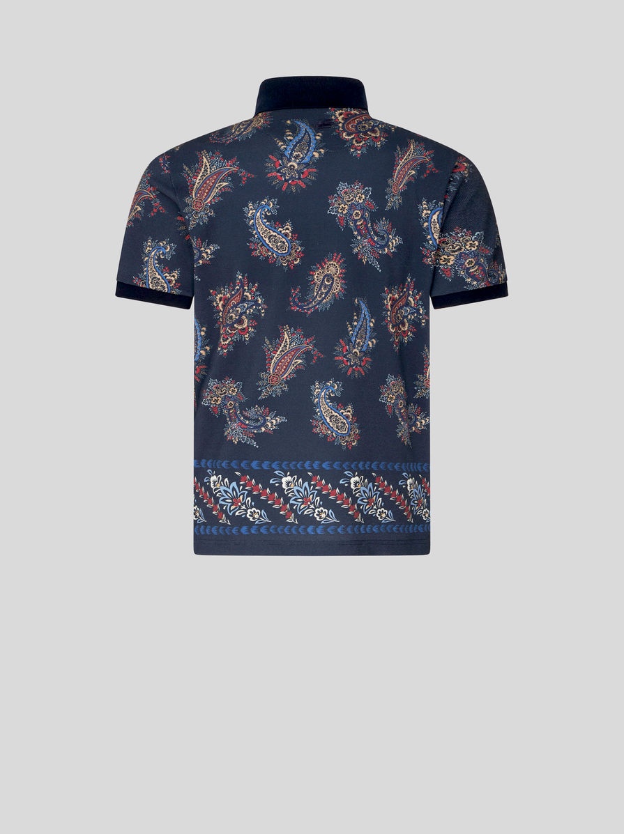 PAISLEY COTTON POLO SHIRT - 5