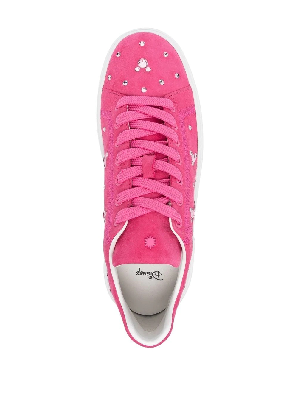 crystal-embellished suede sneakers - 4