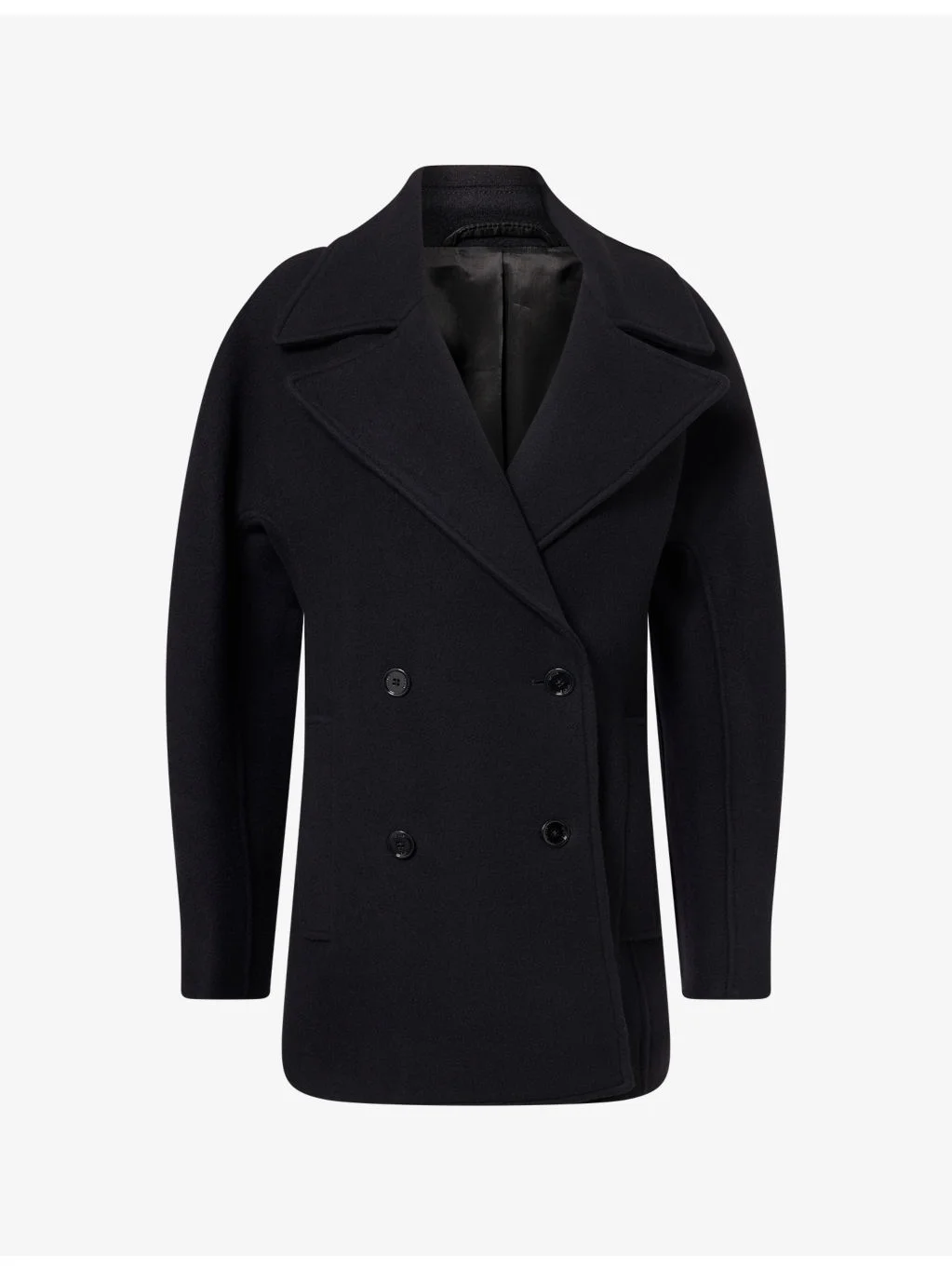 Rounded Double-Breasted Wool-Blend Peacoat - 1