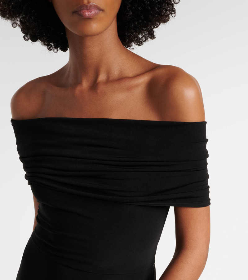 Draped off-shoulder midi dress 4