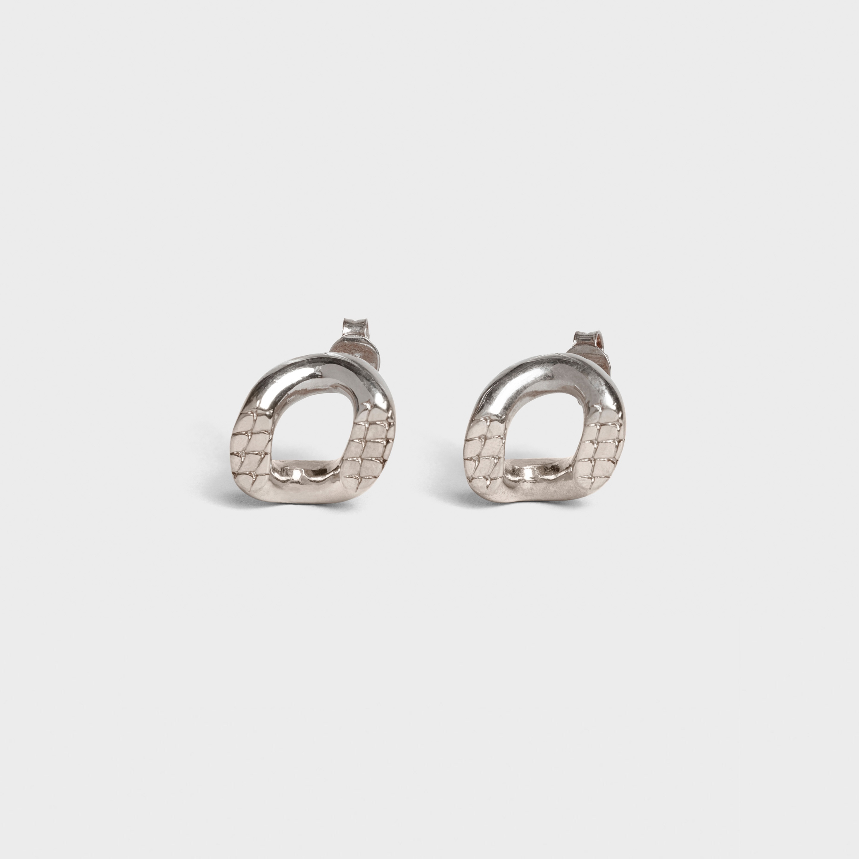 CELINE ANIMALS STUDS IN BRASS WITH VINTAGE RHODIUM FINISH - 1