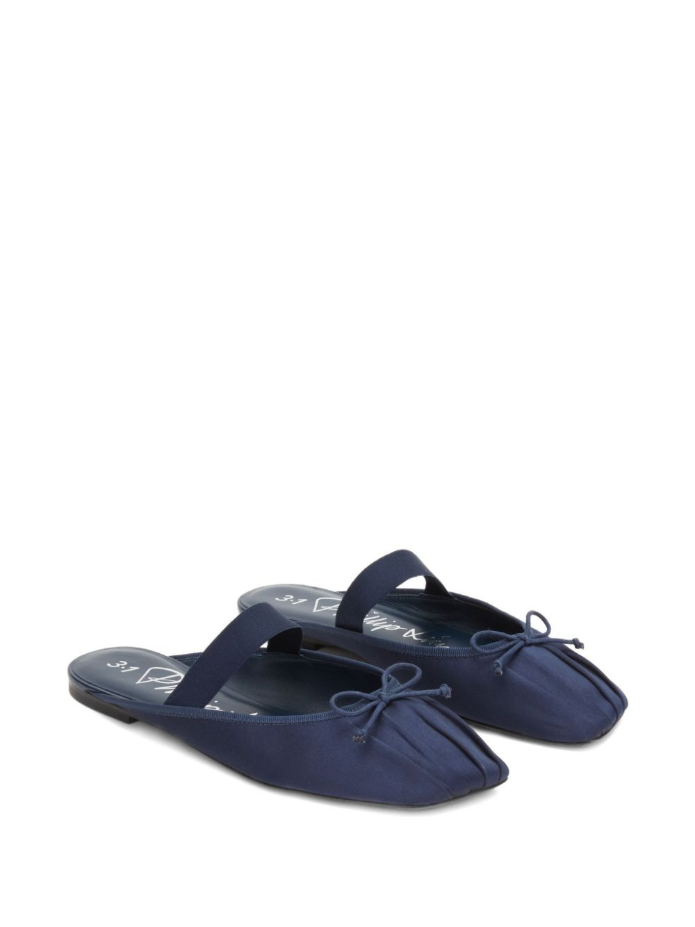 bow-detail pleated mules - 2